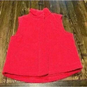 Mod-O-Doc Womens Sz Medium Red Orange Bulky Corduroy Vest